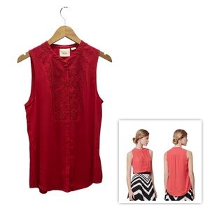 Anthropologie Maeve Marguerite Eyelet Sleeveless Blouse